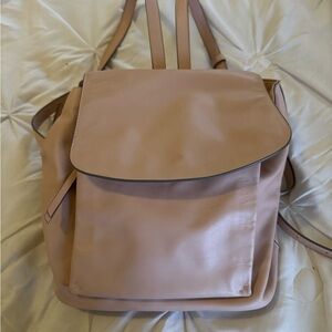 Banana Republic leather flap backpack rosy blush